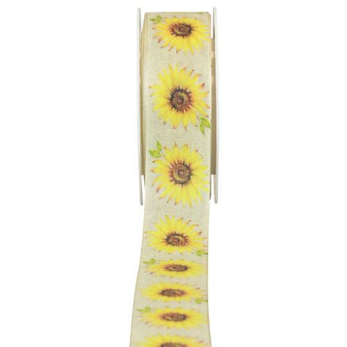 Floristik24 Presentband solrosor gult band 40mm 15m