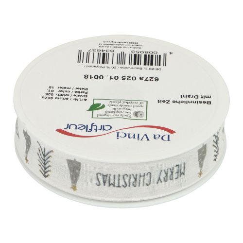 Artikel Julklappsband God Jul Grå 25mm 18m