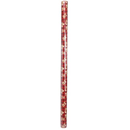 Floristik24 Omslagspapper födelsedag nalle röd rutig 70x200cm