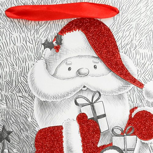 Floristik24 Presentpåse Santa 24cm x18cm x 8cm