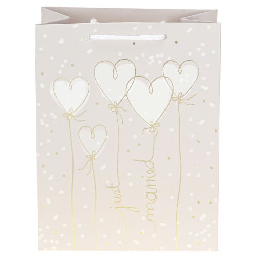 Artikel Presentpåse “just gift” presentpåse med handtag beige 18×10×23cm 2st