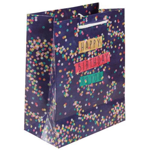 Artikel Presentpåse födelsedag “Happy Birthday” papper 18×10×23cm 2st