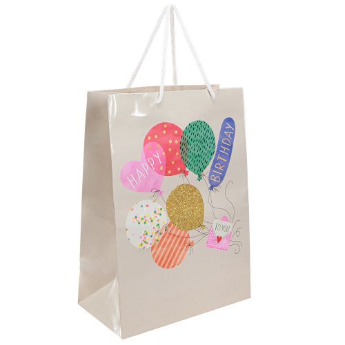 Floristik24 Presentpåse “Happy Birthday” födelsedagspåse papper 26×14×36cm 2st