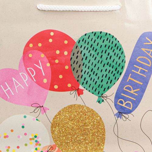 Artikel Presentpåse “Happy Birthday” födelsedagspåse papper 26×14×36cm 2st