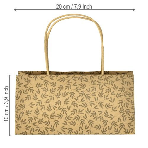 Artikel Presentpåse papper naturbruna blad 20×10×10 cm 6 st