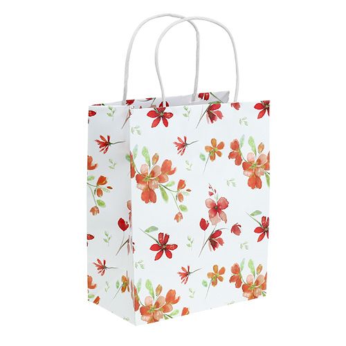 Presentpåsar med blommor 25cm x 20cm x 11cm 6 st