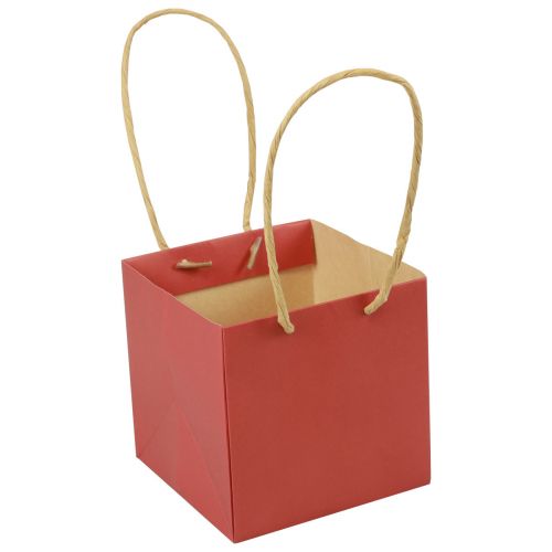 Artikel Presentpåsar papperspåsar med handtag röd 12×12×12cm 6st