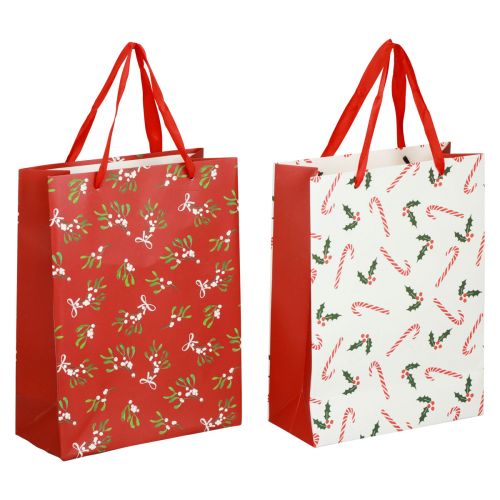 Floristik24 Presentpåsar jul stor presentpåse presentpåse 26×32×10cm 2st