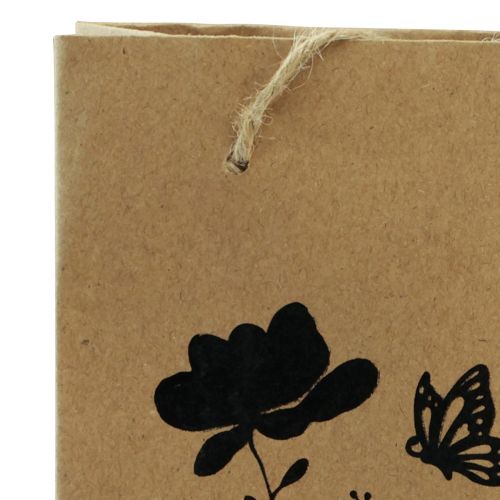 Artikel Presentpåsar med handtag papper natursvart 12×15cm 6 st