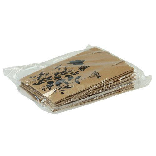 Artikel Presentpåsar med handtag papper natursvart 12×15cm 6 st
