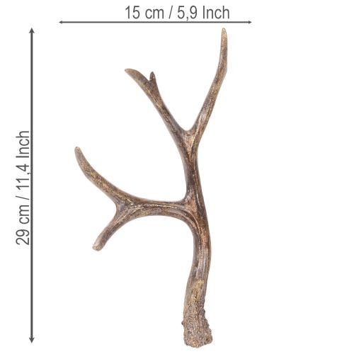 Konstgjorda dekorativa horn, rustika julgranskulor, 29 cm, 2 stycken | Floristik24.se