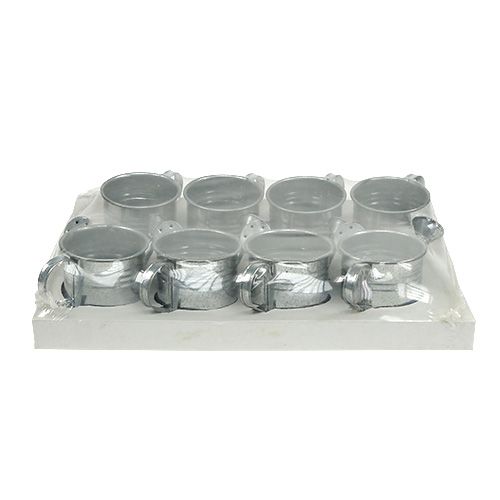 Floristik24 Vattenburk glänsande zink 7,5 cm 8st