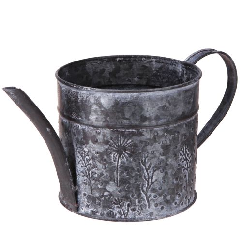 Artikel Vattenkanna metalldekor grå blommor svart Ø13cm H13cm