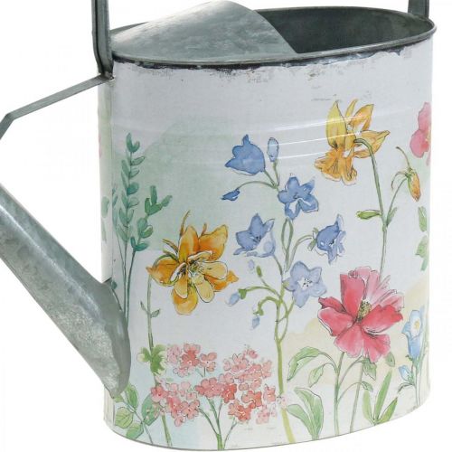 Floristik24 Dekorativ vattenkanna metall, metall kanna blommor vintage L35cm H31cm