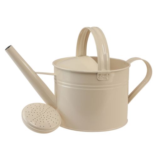 Artikel Vattenkanna krämvit för dekoration och plantering av metallburk H26cm 5L