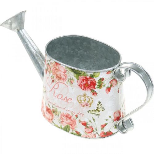 Artikel Nostalgisk dekorativ kanna, kanna av metall, planteringskruka med rosor H15,5cm L28,5cm