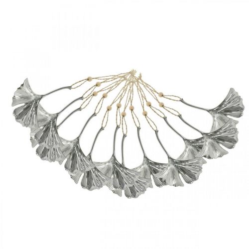 Floristik24 Dekorativt hängande ginkgo blad, metall dekoration, advent, höst dekoration silver L12cm 12st