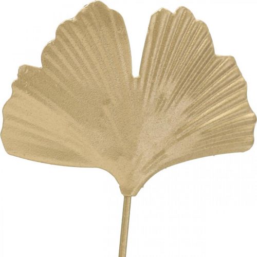 Floristik24 Ginkgo gren metall dekorativ plugg Ginkgo Golden 14×28cm 6 st