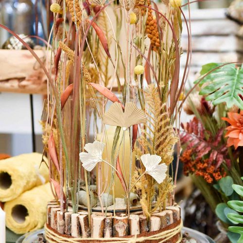 Floristik24 Ginkgo gren metall dekorativ plugg Ginkgo Golden 14×28cm 6 st
