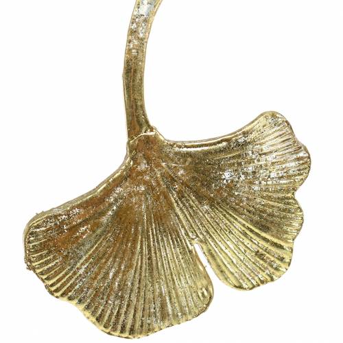Artikel Dekorationshängare Ginkgo bladglas guld 8cm × 10cm 2st
