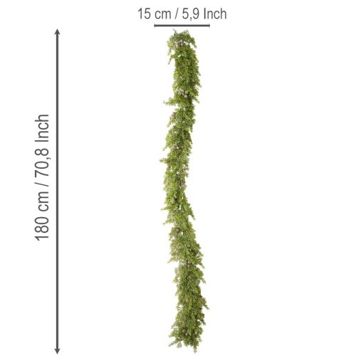 Konstgjord cypressgirlang med kottar, 180 cm, för bord och dörr | Floristik24.se
