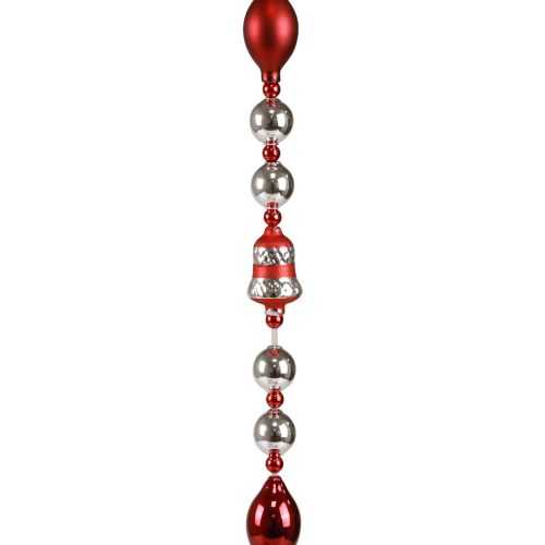 Floristik24 Garland julglasdekoration röd silver fönsterdekoration 200cm
