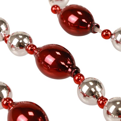Floristik24 Garland julglasdekoration röd silver fönsterdekoration 200cm