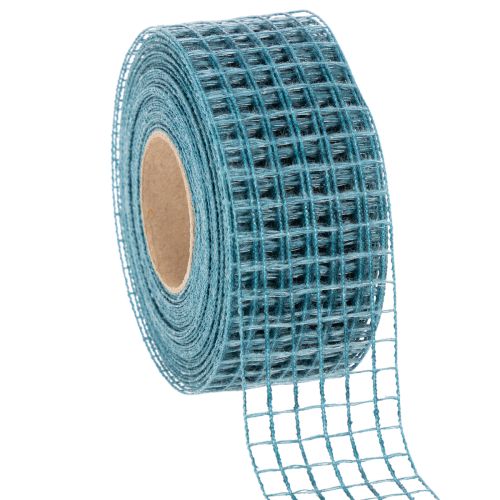 Dekorativt band, rutband, 4,5 cm brett, blått, för pysselprojekt, 10 m