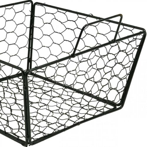 Floristik24 Trådkorg med handtag blomkorg metallnätkorg svart L27cm
