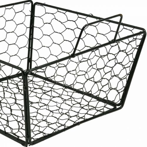 Floristik24 Trådkorg med handtag blomkorg metall svart L×B33cm