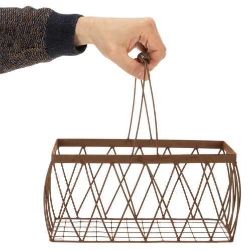 Trådkorg, metall, rostfri, 28x13,5x14cm, 2 stycken | Floristik24.se