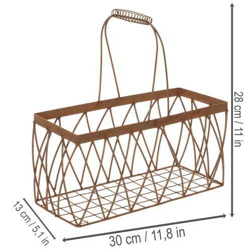 Trådkorg, metall, rostfri, 28x13,5x14cm, 2 stycken | Floristik24.se