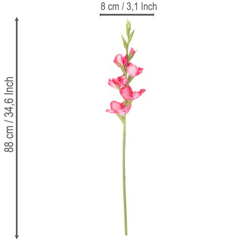 Konstgjord gladiolas med dekorativa blommor, 88 cm | Floristik24.se