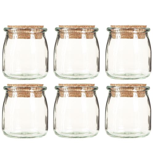 Artikel Glasdekoration med Kork Vintage Klar Natur Ø7cm H8cm 6 st