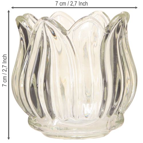 Artikel Värmeljushållare i glas tulpan värmeljus glas klar Ø7cm H7cm 2st