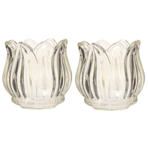Artikel Värmeljushållare i glas tulpan värmeljus glas klar Ø7cm H7cm 2st