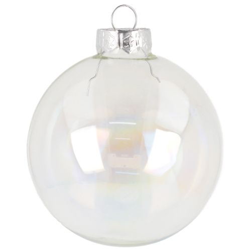 Floristik24 Glasjulkulor, skimrande klara, 7,5 cm, 12 stycken