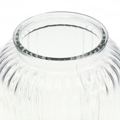 Floristik24 Ribbad glasvas Ø15cm H19.5cm