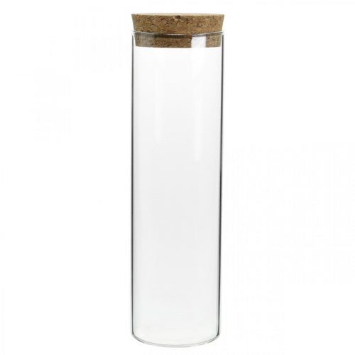 Glas med korklock Glascylinder med klar kork Ø6cm H21cm