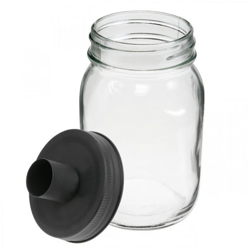 Floristik24 Deco glas med ljushållare svart bordsdekoration Ø8,5cm H16cm 2st