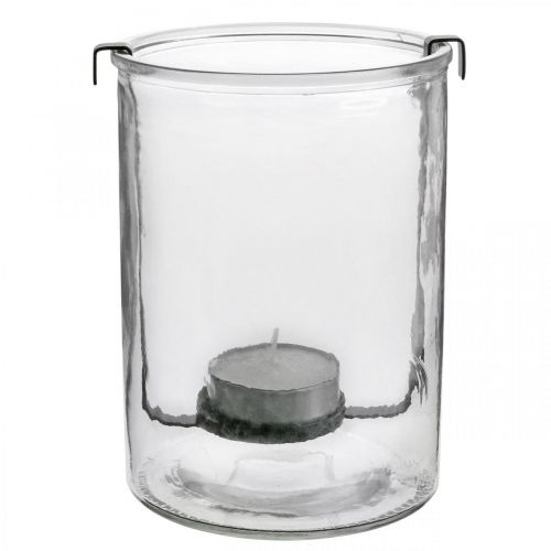 Artikel Lyktglas med värmeljushållare svart metall Ø13,5×H20cm