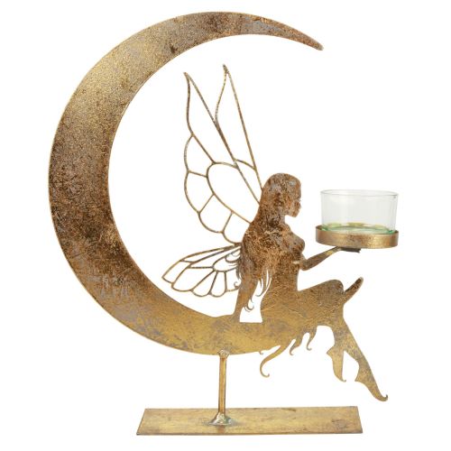 Floristik24 Glas värmeljushållare metall dekorativ tomte dekoration 23×5×28cm