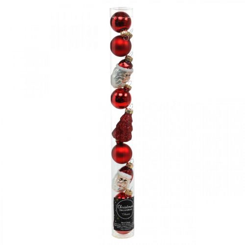 Artikel Mini juldekoration figurer och kulor assorterad glas 3cm 9 st
