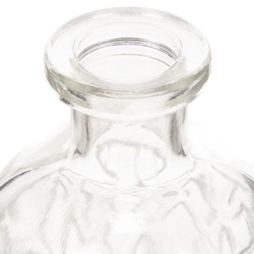 Glasflaska med diamantmönster, dekorativ flaska, vas, liten, 13 cm, 6 stycken | Floristik24.se