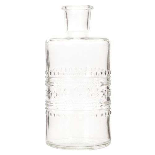 Glasflaska med mönster, cylindrisk, klar, dekorativ vas, 15 cm, 6 stycken | Floristik24.se