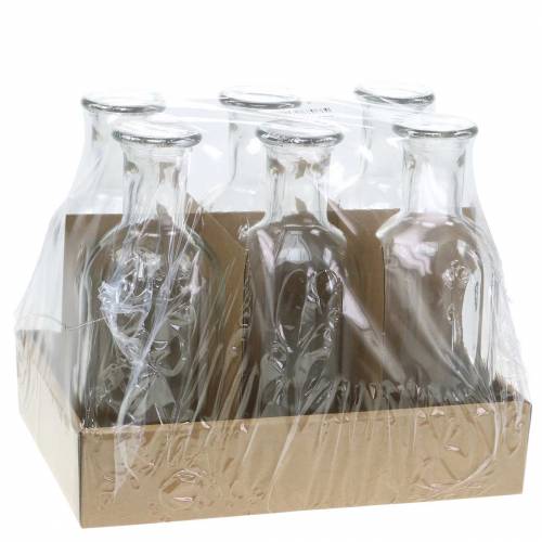 Artikel Dekorativ glasflaska med räfflad dekor klar Ø7,5cm H19cm 6 st