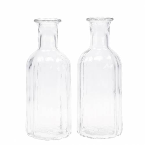 Floristik24 Dekorativ glasflaska med räfflad dekor klar Ø7,5cm H19cm 6 st