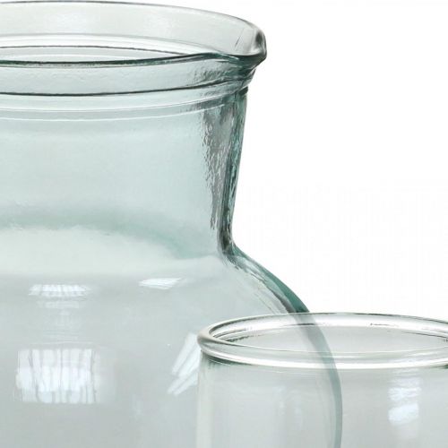Artikel Glaskanna med dricksglas, dryckesset för servering blåaktigt klar H20cm/11,5cm 5 stycken
