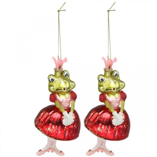 Artikel Grodprinsessa, julgransdekorationer, sagopynt, trädhängen, äkta glas H14cm 2st