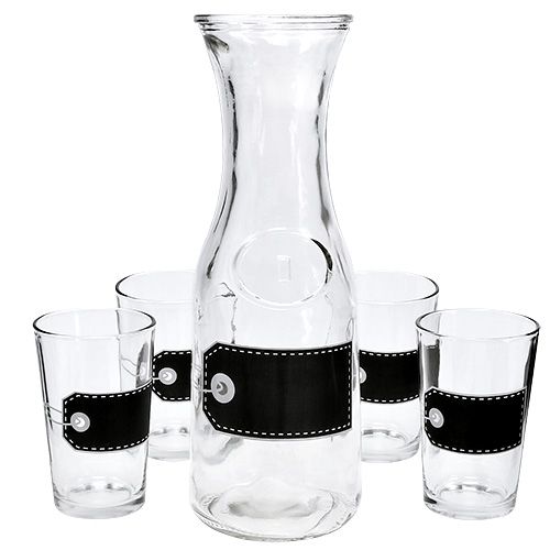 Artikel Glaskaraff H27cm med 4 glas H11cm